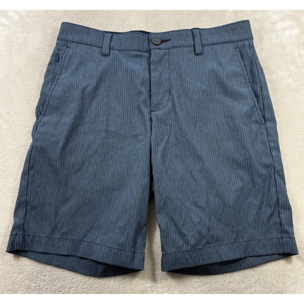 Tommy Bahama Mens Barbados Pro Houndstooth Blue Chino Shorts 28x9 Meas: 29x9